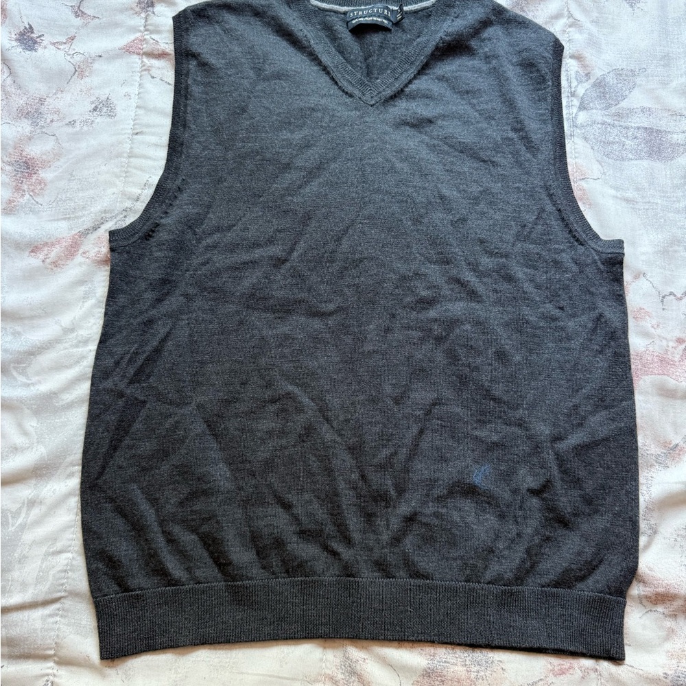 Structure Gray V-Neck Sweater
